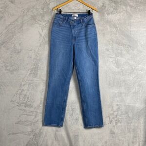 Abercrombie & Fitch Curve Love The 90s Straight Ultra High Rise Blue Jeans 29 8L